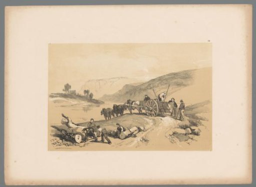 Horse Cart in a River Landscape near Namur