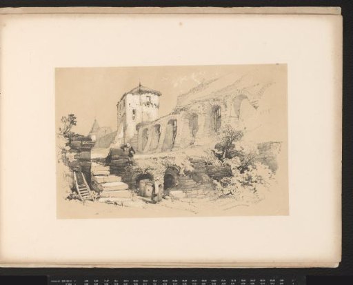 Landscape with tower and aqueduct