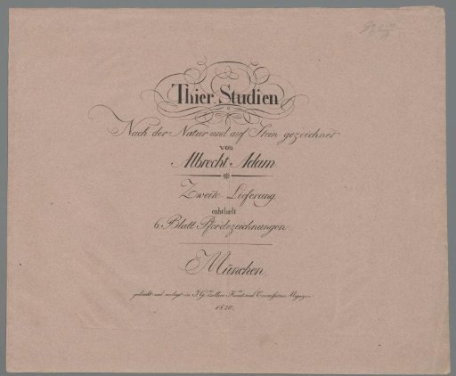 Cover for six prints with horses