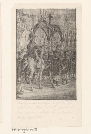 Charles III follows a funeral procession