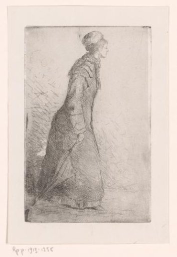 Walking woman with an umbrella