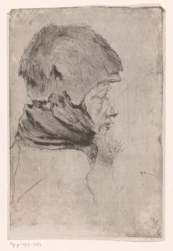 Head of an old man, in profile