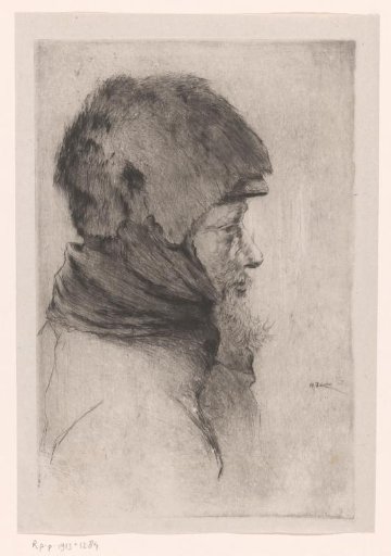 Head of an old man, in profile