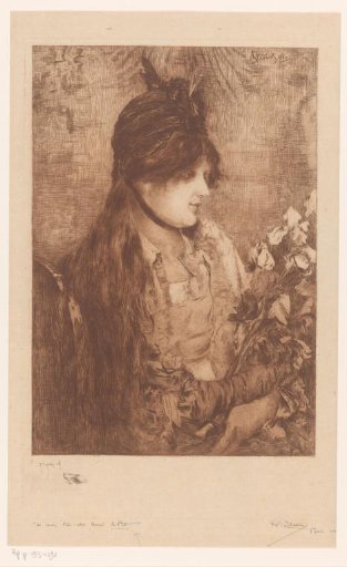 Woman with a bouquet of flowers