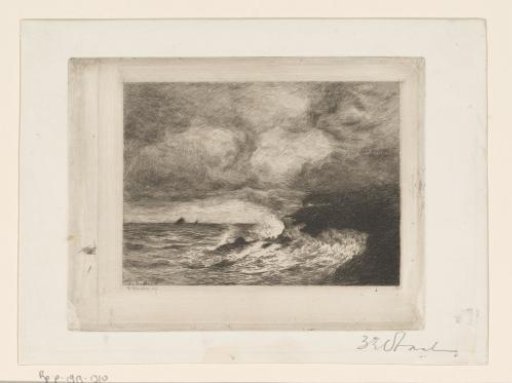 Seaview with waves breaking on the rocks