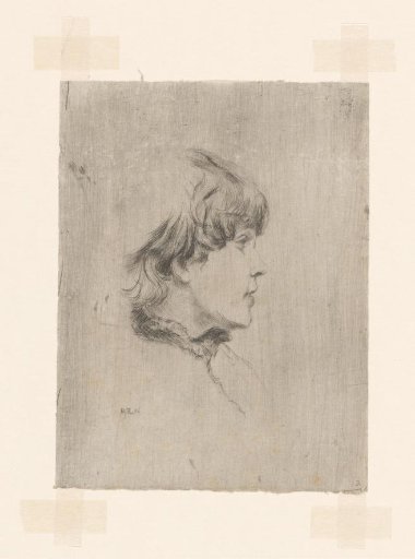 Head of a girl, in profile