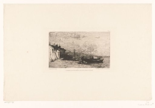 Fishing ships moored at a village