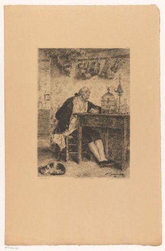 House Servant Teaches a Little Bird to Whistle