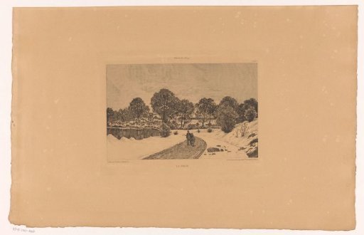Snow Landscape with Two Figures on a Path