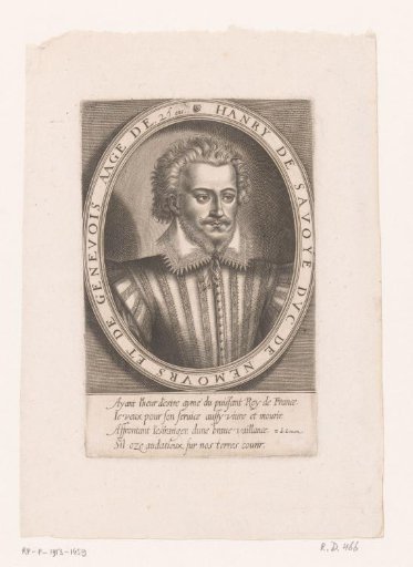 Portrait of Henry I of Savoy, Duke of Nemours