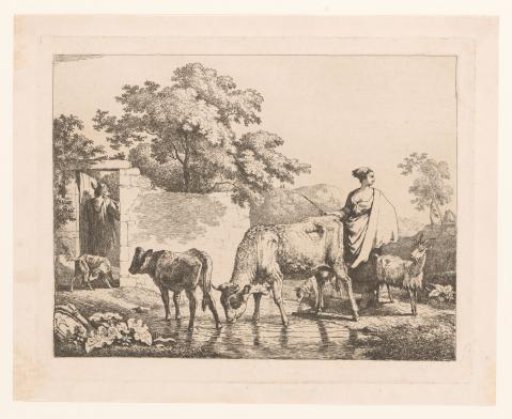 Landscape with cattle and shepherds