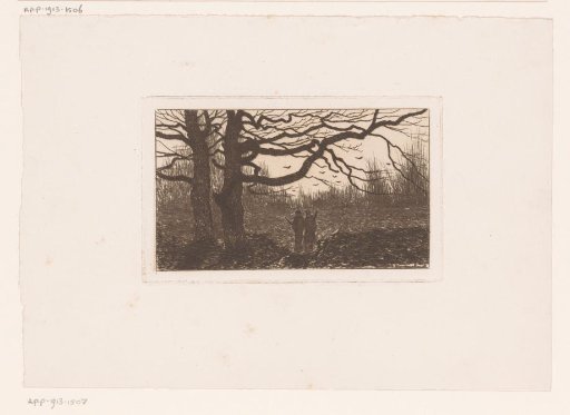 Landscape with two hunters