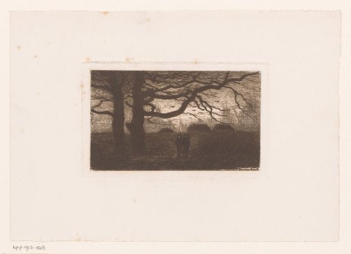 Landscape with two hunters