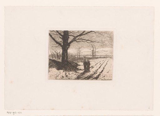 Landscape with two walkers