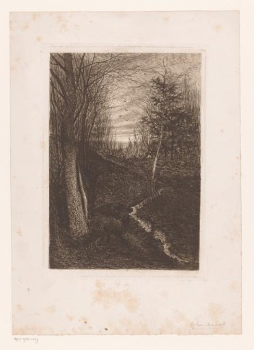Landscape with two wild boars