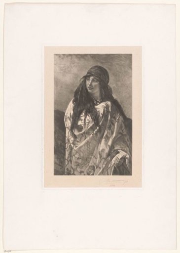 Young woman with a floral shawl