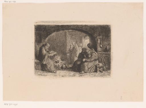 Monks in a kitchen