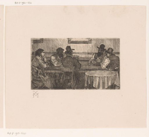 Card players at a table
