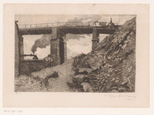Industrial landscape with viaduct