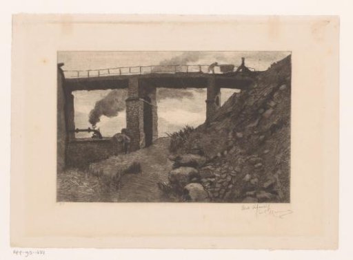 Industrial landscape with viaduct