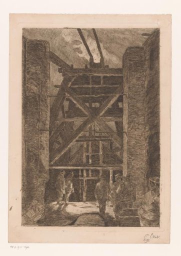Miners at a mine shaft