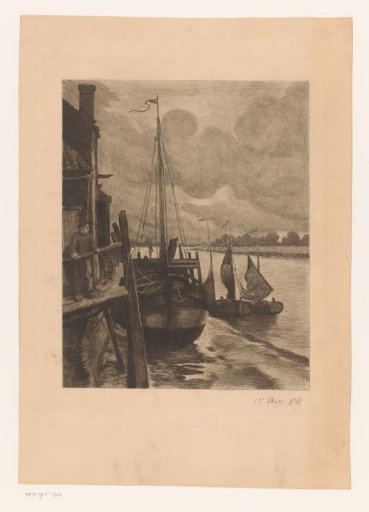 View of boats in the Scheldt at Rupelmonde
