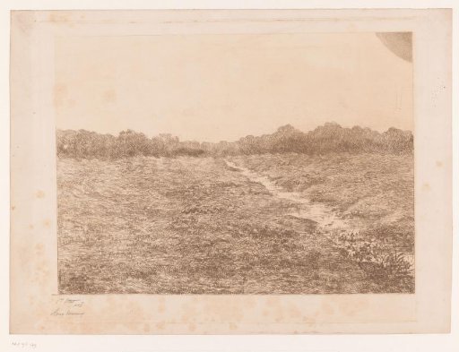 Flat landscape with a stream
