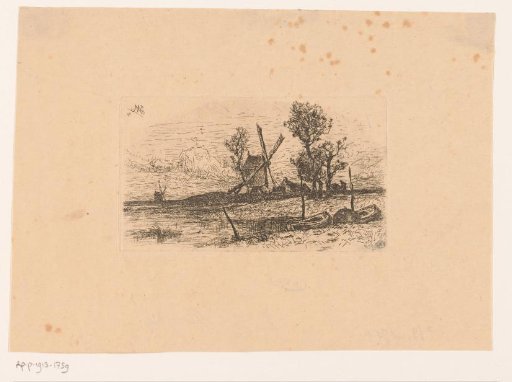 Landscape with a mill along a bank