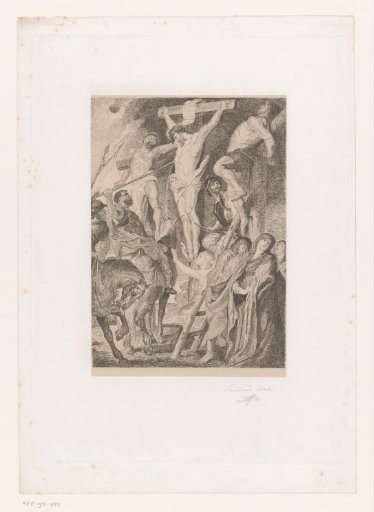 Longinus stabs the crucified Christ with a lance