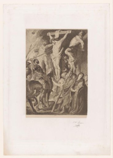 Longinus stabs the crucified Christ with a lance