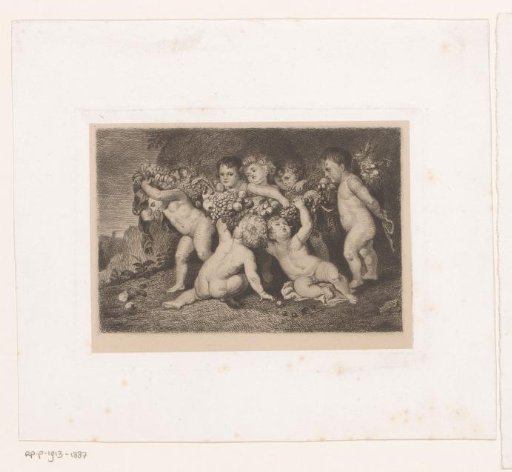Putti with a fruit festoon