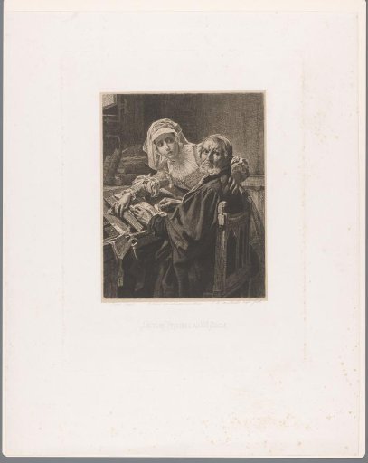 An old man and a woman reading forbidden literature