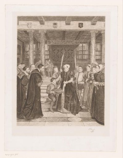 Margaret of Parma Hands Over the City Keys to the Antwerp Magistrate in the Town Hall