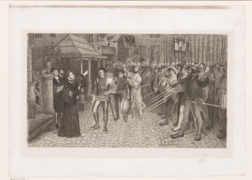 Burgomaster Lancelot van Ursel gives alderman Cornelis van Spangen command of the civic guard