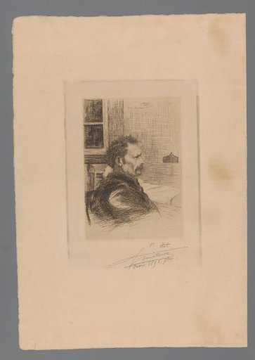Portrait of an unknown man in an interior