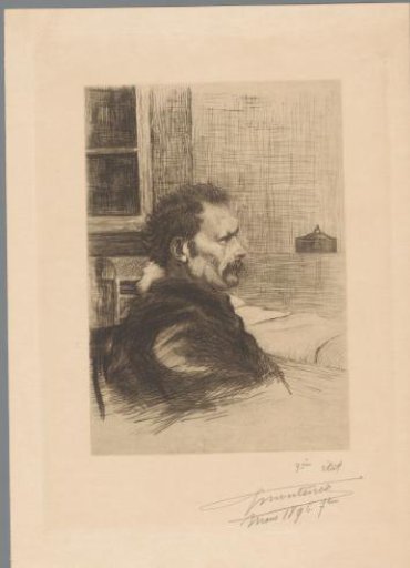 Portrait of an unknown man in an interior