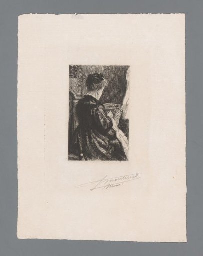 Woman with needlework