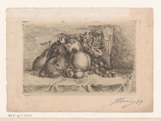 Still life with fruit and drinking glass