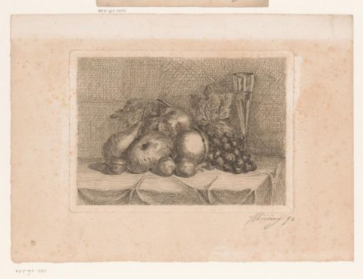 Still life with fruit and drinking glass