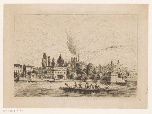 Mountain Landscape with Inhabited Shore