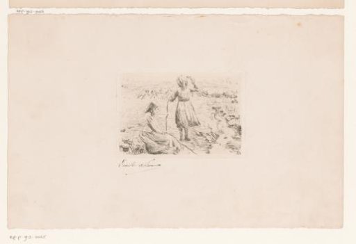 Two shepherdesses by a stream