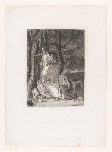 Landscape with Hunters by the Game and a Vase