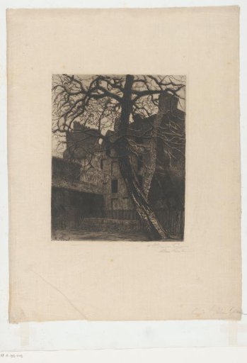 Courtyard of the Église Saint-Julien-le-Pauvre in Paris