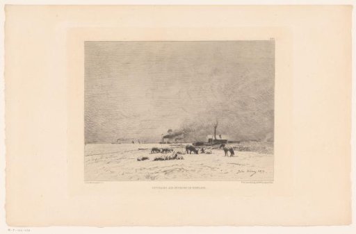 View of meadows with cattle, near Honfleur