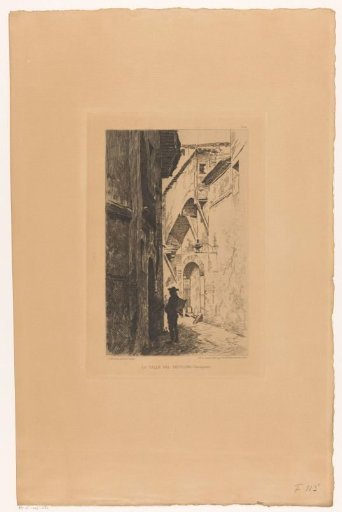 View of the Calle del Sepulcro in Zaragoza with two figures