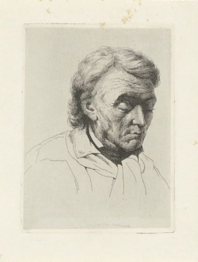Portrait of an old man with closed eyes