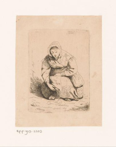 Crouching Woman Urinating on the Ground