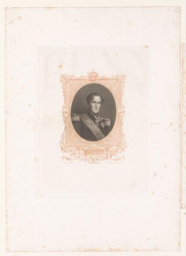 Portrait of Leopold I of Belgium with ornamental frame