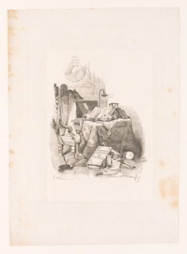 Still life with the treatise and a portrait of Andreas Vesalius