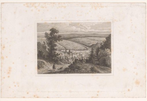 Hilly landscape with a town